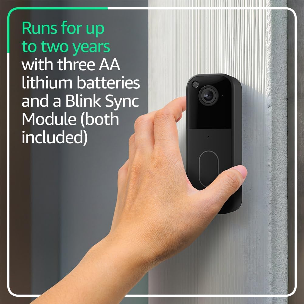 Blink Video Doorbell + Outdoor 4 XR– Wireless smart security cameras, two-year battery life, go up to 400 feet from your home with extended range. Sync Module XR included.
