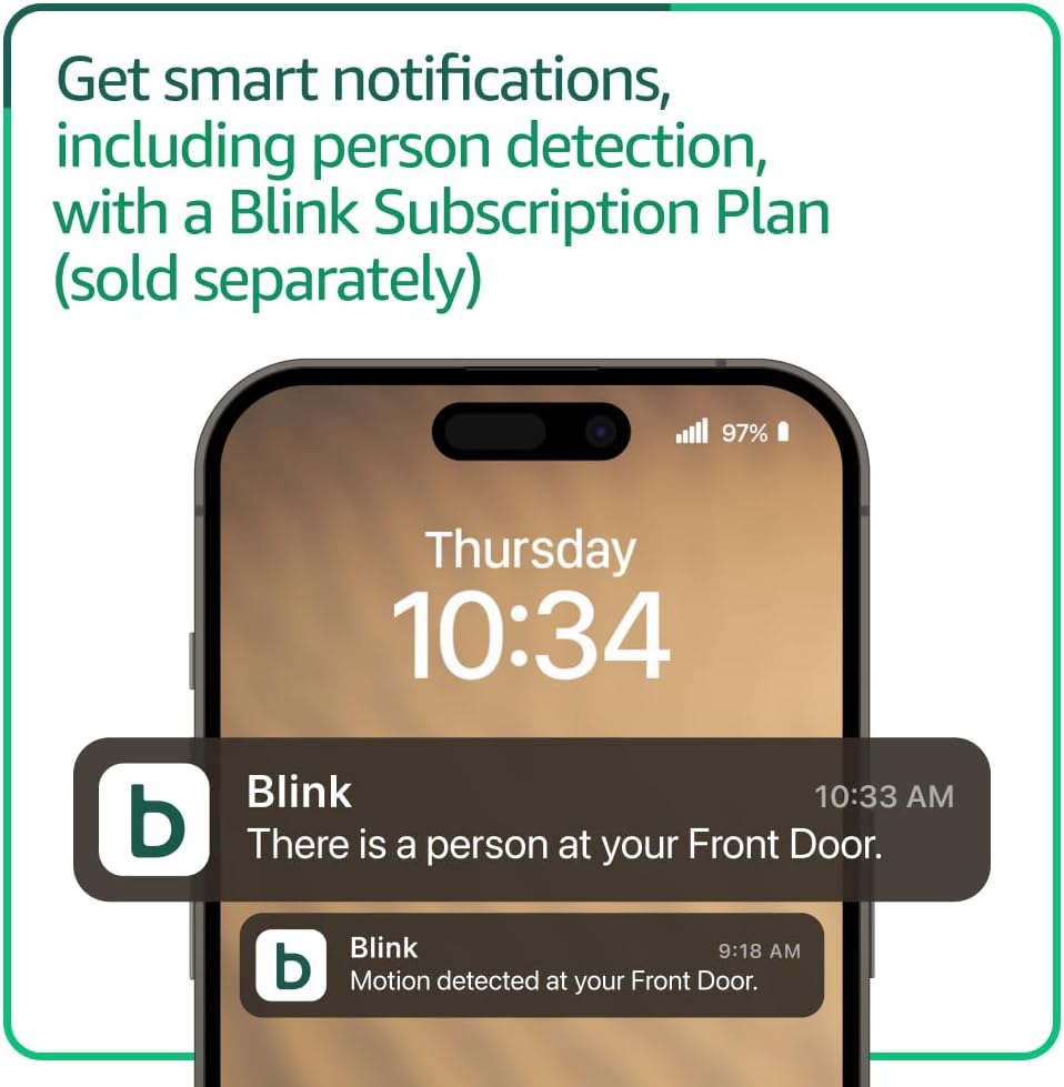 Blink Video Doorbell + Outdoor 4 XR– Wireless smart security cameras, two-year battery life, go up to 400 feet from your home with extended range. Sync Module XR included.