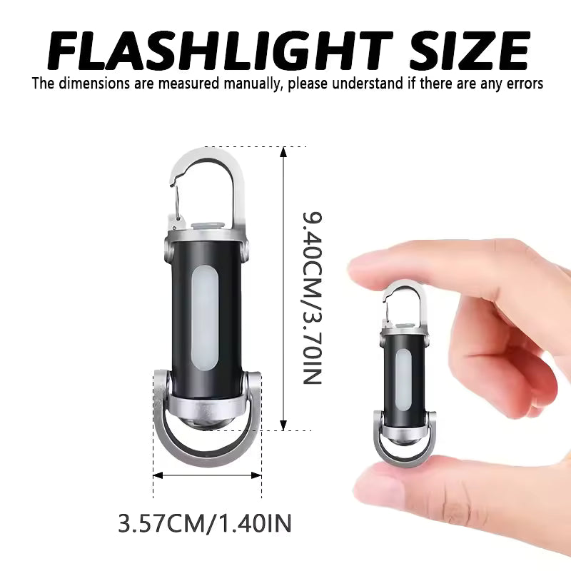 1Pc LED Keychain Flashlight, USB Rechargeable Mini Light, Perfect for Camping, Hiking, Reading and Fishing