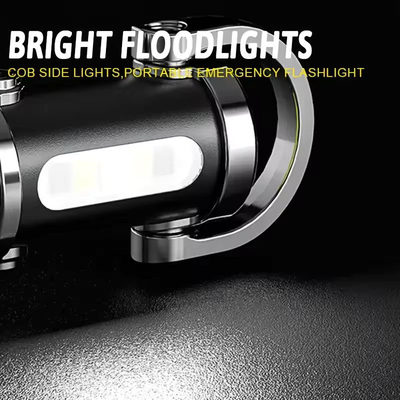 1Pc LED Keychain Flashlight, USB Rechargeable Mini Light, Perfect for Camping, Hiking, Reading and Fishing