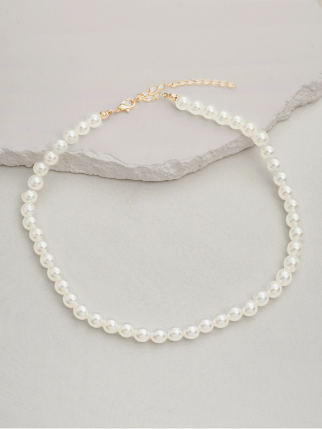 Clariva Faux Pearl Beaded Necklace, Suitable For Daily Wear Gifts